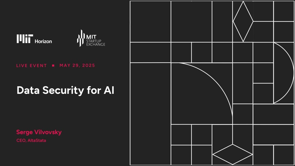 Data Security for AI - Webinar at MIT