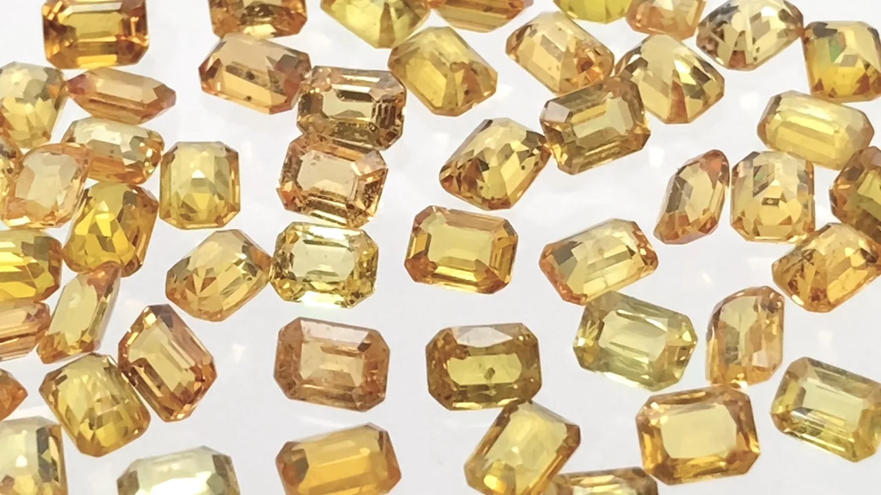 イエローサファイア ルース レクタングルファセットカット4×3mm 