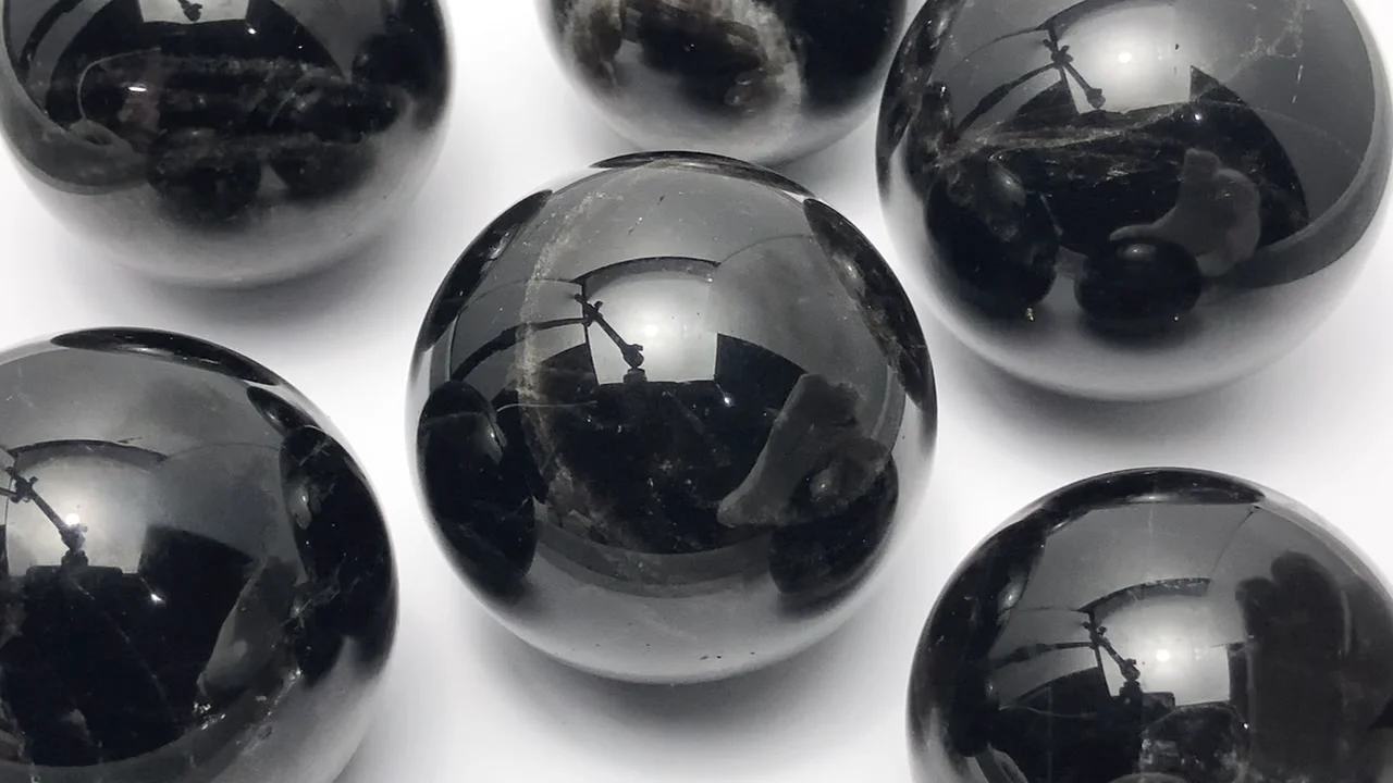 モリオン（黒水晶） スフィア・ラウンド48～55mm 1個｜天然石ビーズの