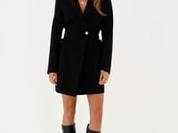 Zwarte blazer jurk met lurex strepen (Renee)MJ13869_1