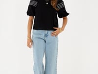 Zwarte top met pofmouwen (Renee)MJ13915_1