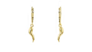 10kt Yellow Gold Italian Horn Drop Earrings