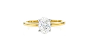 1.00 Carat Oval Lab-Grown Diamond Solitaire Ring in 14kt Two-Tone Gold