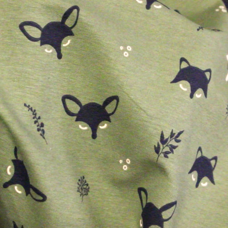 Vidéo: Molleton gratté - Renard noir & beige fond vert
