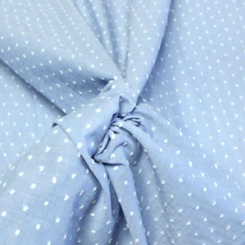 Vidéo: Voile de coton plumetis – Bleu