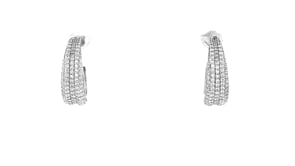 1.60 ct. t.w. CZ C-Hoop Earrings in Sterling Silver