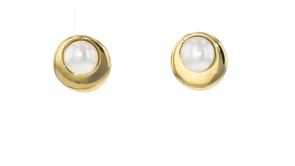 6-6.5mm Cultured Pearl Disc Earrings in 14kt Yellow Gold