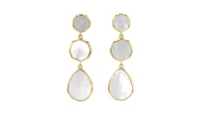 Mother-of-Pearl Geometric Drop Earrings in 18kt Gold Over Sterling
