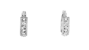 1.70 ct. t.w. Multi-Shaped CZ Hoop Earrings in Sterling Silver