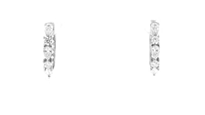 1.90 ct. t.w. CZ Hoop Earrings in Sterling Silver
