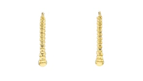 Italian 3-6mm 18kt Gold Over Sterling Graduated Bead Hoop Earrings