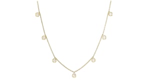 1.00 ct. t.w. Bezel-Set Diamond Drop Station Necklace in 14kt Yellow Gold