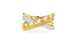 .50 ct. t.w. Lab-Grown Diamond Crisscross Ring in 18kt Gold Over Sterling