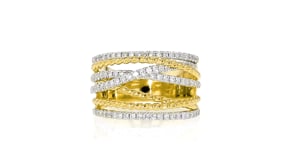 .50 ct. t.w. Lab-Grown Diamond Highway Ring in 18kt Gold Over Sterling