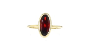 2.30 Carat Oval Garnet Ring in 14kt Yellow Gold