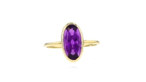2.10 Carat Oval Amethyst Ring in 14kt Yellow Gold