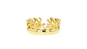 18kt Gold Over Sterling Jewelry Set: Two Toe Rings
