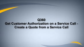 Create a Quote for a Service Call