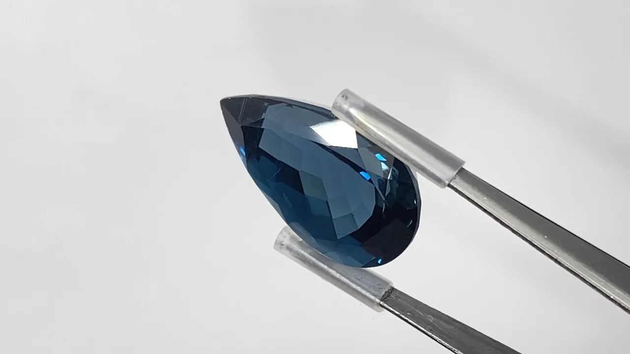 宝石質ロンドンブルートパーズAAA ルース ラウンドファセットリング 1粒売り 宝石質ロンドンブルートパーズAAA ルース スクエア