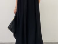 トリアセシフォン Vネック ワンピース（ワンピース）｜Deuxieme
