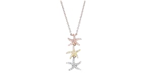 .20 ct. t.w. Diamond Triple Starfish Necklace in 14kt Tri-Colored Gold