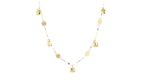 Italian 14kt Yellow Gold Disc Station Lumachina-Chain Necklace
