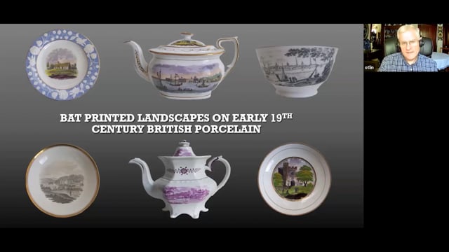 BAT PRINTED LANDSCAPES ON EARLY 19TH CENTURY BRITISH PORCELAIN