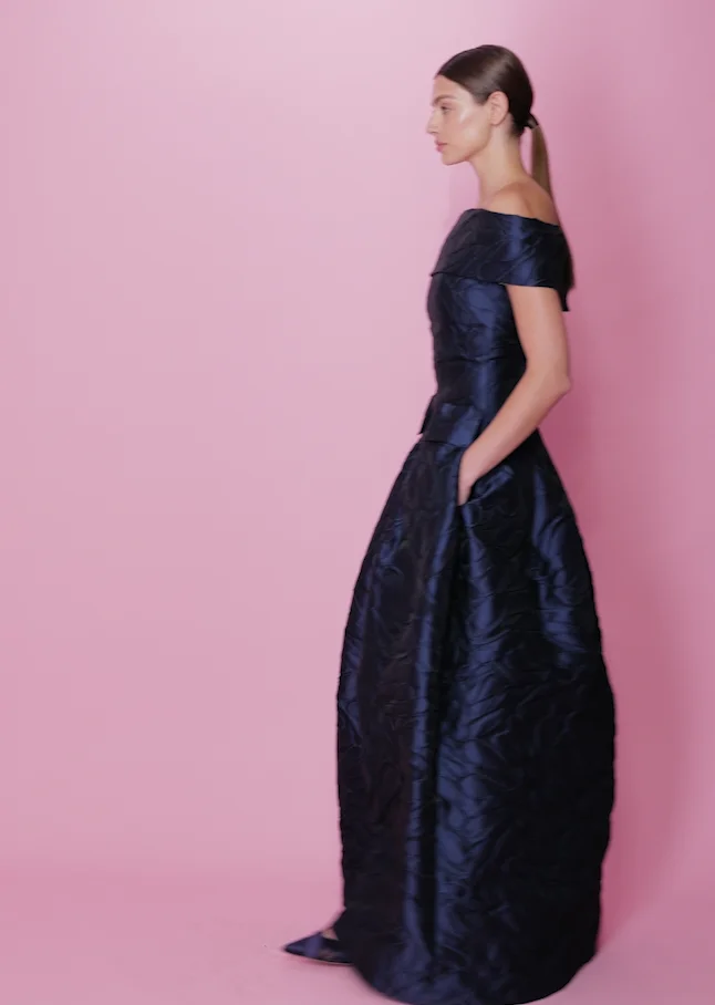 talbot runhof one shoulder dresses Talbot Runhof Black One-Shoulder Embellished Gown