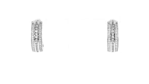 .70 ct. t.w. CZ Three-Row Hoop Earrings in Sterling Silver