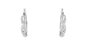 1.50 ct. t.w. CZ Twisted Hoop Earrings in Sterling Silver