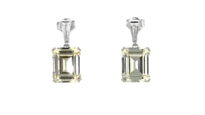 10.60 ct. t.w. Yellow and White CZ Drop Earrings in Sterling Silver