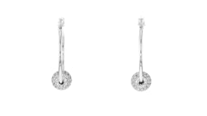 2.70 ct. t.w. CZ Bead Hoop Earrings in Sterling Silver
