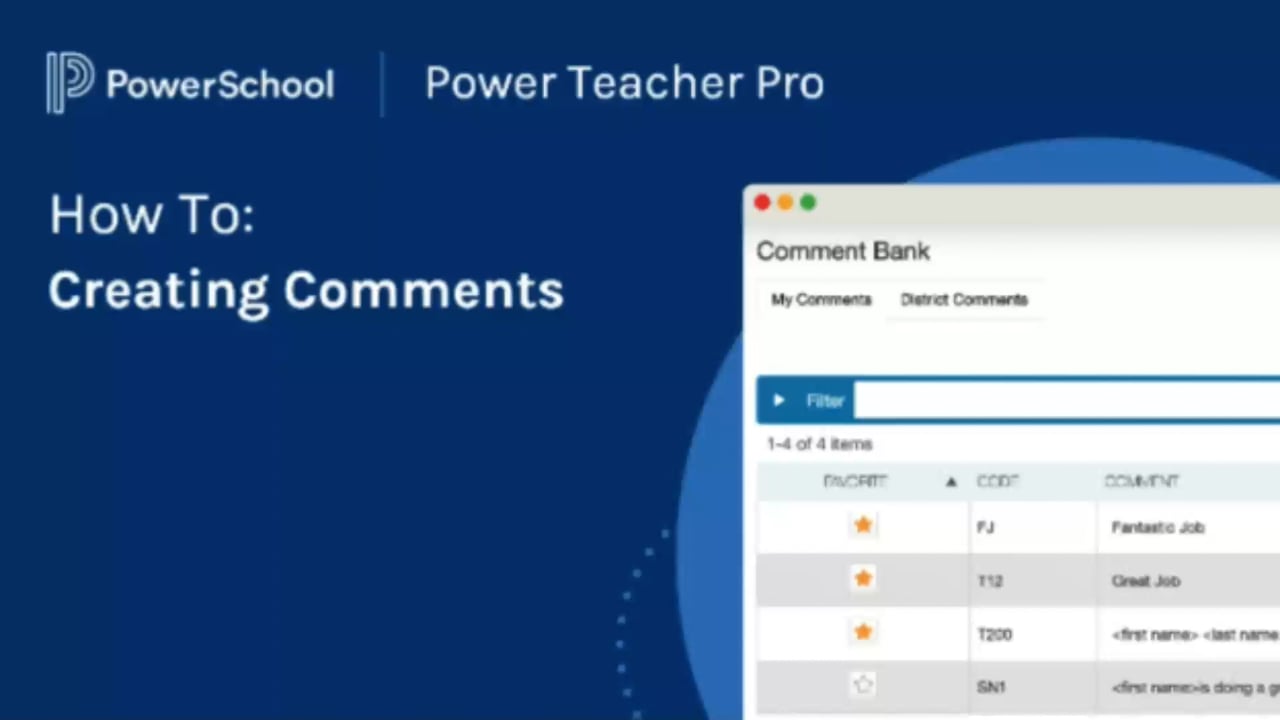 Video: PTP_Creating_Comments - PowerSchool Community