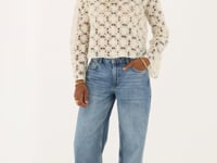 Beige mesh top with flowers | My Jewellery