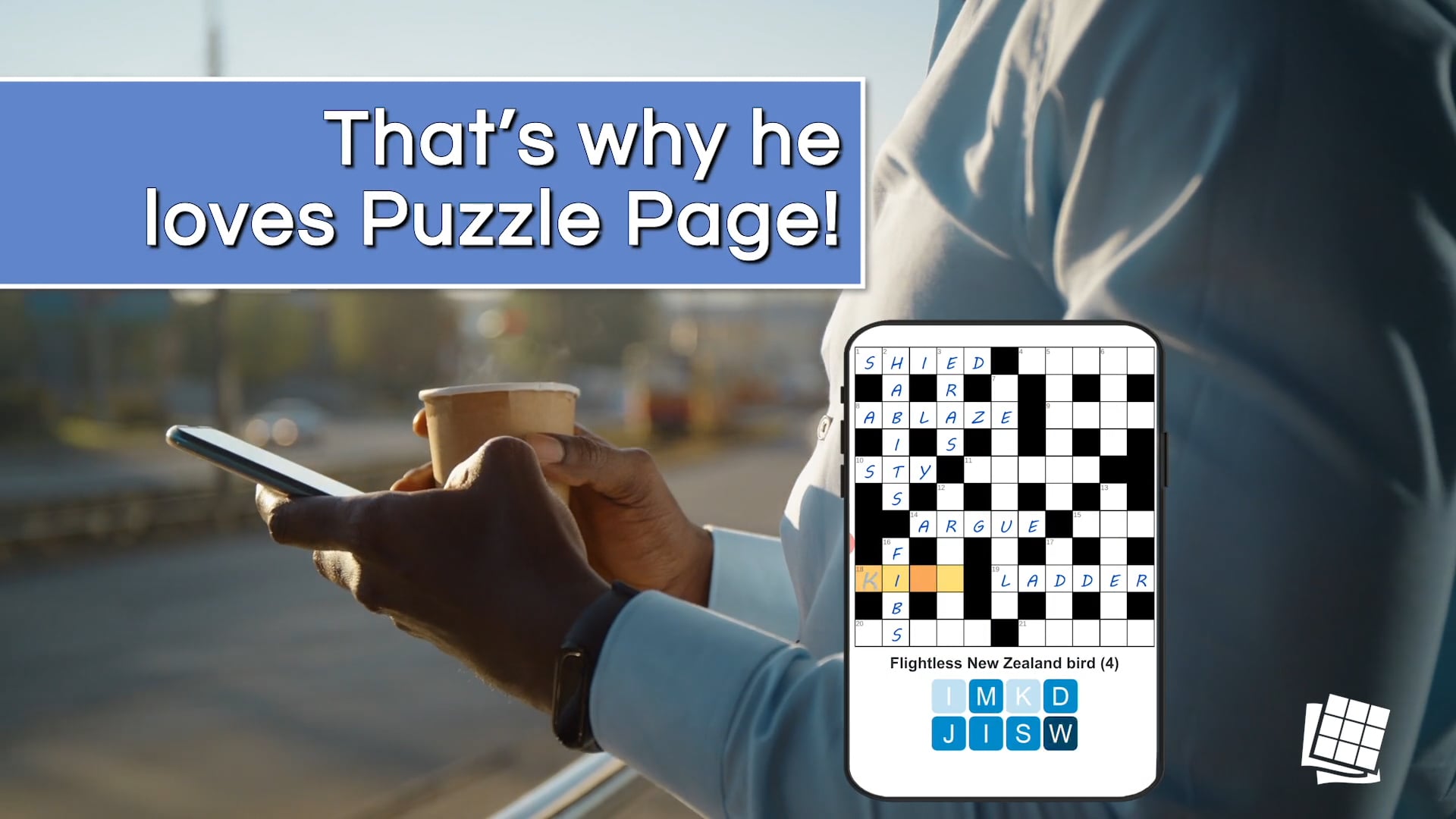 Short-form Ad: Puzzle Page "Makes His Day" by Puzzling