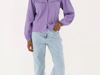 Purple muslin blouse with ruffles | My Jewellery