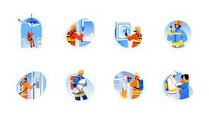 Animated Firefighter Illustration, a Work Illustration by Brickclay (Thumbnail 4 of 4)