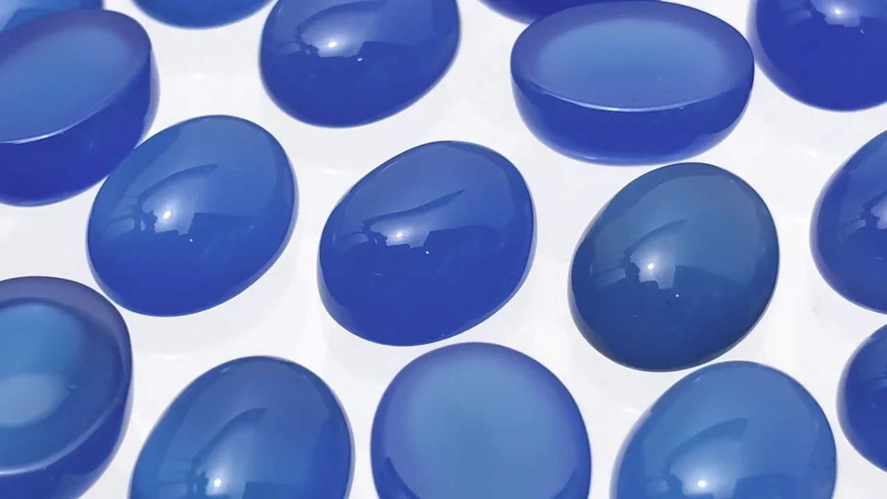 ブルーカルセドニー オーバル カボション10×8mm 5個｜天然石ビーズ