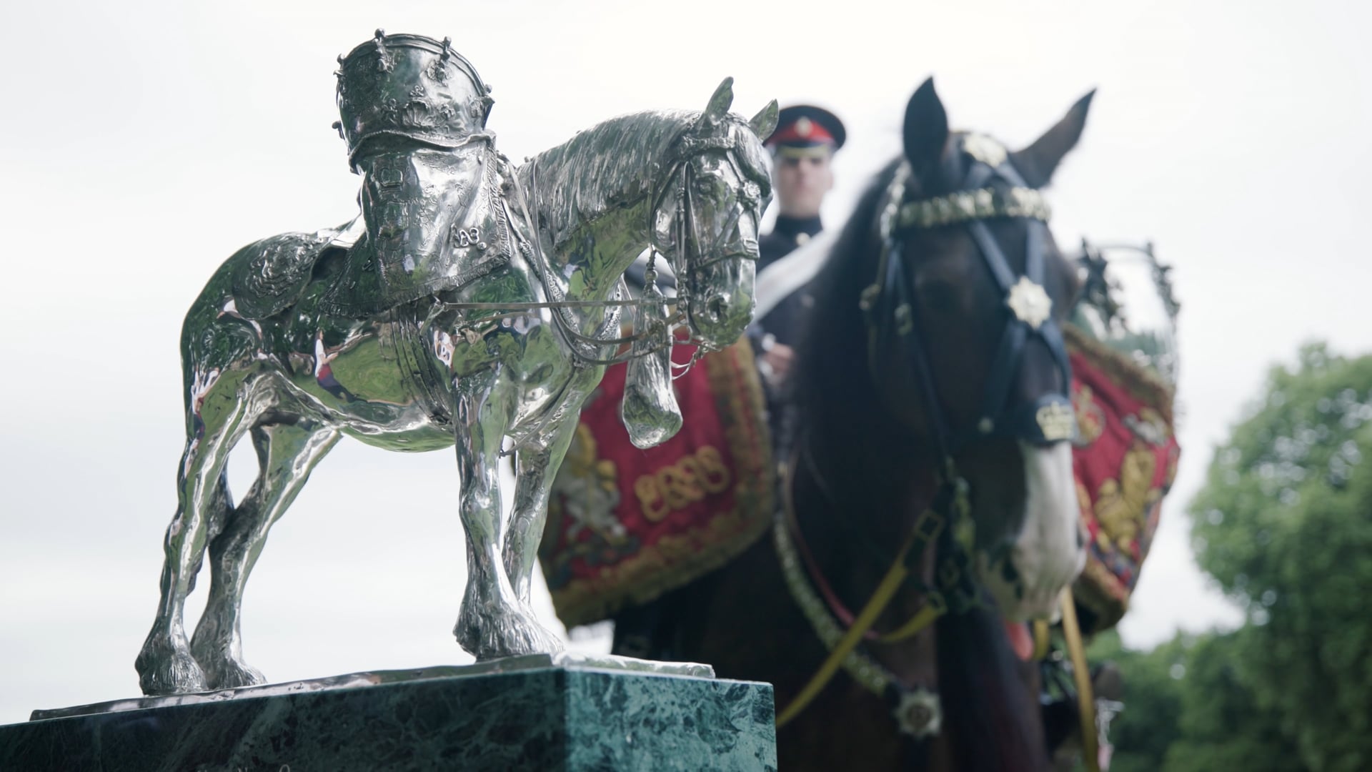 HCMR - Drum Horse Major Juno - Silver Sculpture