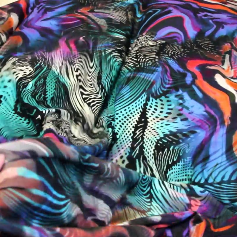 Vidéo: Jersey viscose & élasthanne - Psychédélique