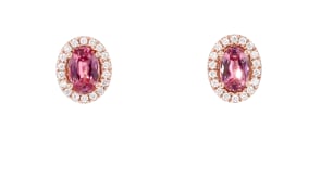 1.20 ct. t.w. Pink Spinel and .20 ct. t.w. Diamond Earrings in 18kt Rose Gold