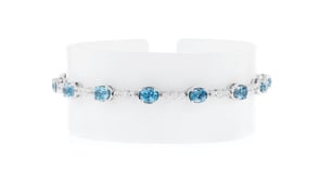 4.80 ct. t.w. Aquamarine and .50 ct. t.w. Diamond Bracelet in 18kt White Gold