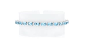10.00 ct. t.w. Aquamarine Bracelet with .36 ct. t.w. Diamonds in 18kt White Gold