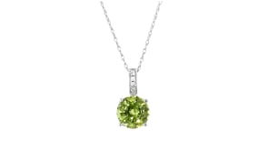 1.90 Carat Green Sapphire Pendant Necklace with Diamonds in 14kt White Gold