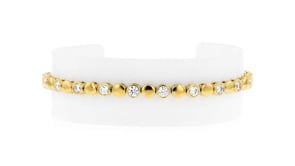2.00 ct. t.w. Bezel-Set Lab-Grown Diamond Alternating Disc Bracelet in 18kt Gold Over Sterling