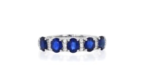 1.60 ct. t.w. Sapphire Ring with Diamonds in Platinum