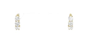 1.00 ct. t.w. Lab-Grown Diamond Three-Stone Huggie Hoop Earrings in 14kt Yellow Gold