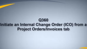 Create Internal Change Order (ICO) from Project Orders tab