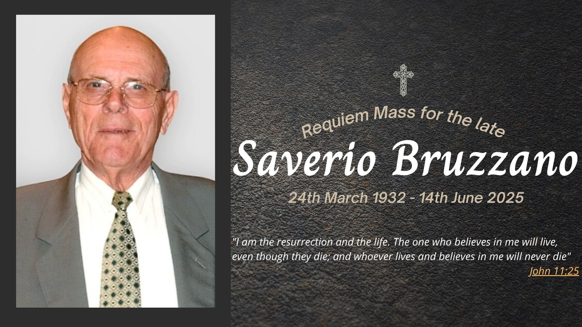Funeral livestream of the late Saverio Bruzzano