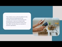 Module 1: Introduction to Purchasing and Procurement